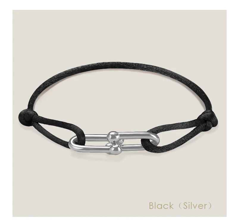 MOONLIGHT Classic Adjustable U-Shape Charm Bracelets for Women High Quality Silk Rope Bracelet Female Jewelry Gifts Wholesale