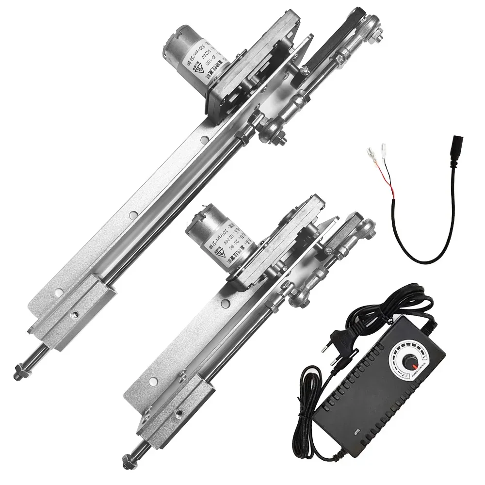 24V DC Linear Actuator with Power Adapter Speed Controller, 80/150mm Stroke Electric Push Rod Motor for DIY Automation Equipment