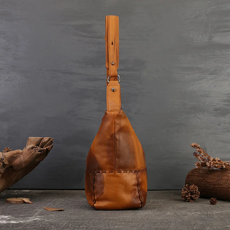 فريدة من نوعها شرابة لهجة يدويا المتعثرة جلد طبيعي المتشرد محفظة المرأة خمر حقائب كتف جلد البقر #3