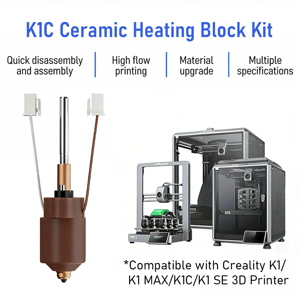 Hotend For Creality K1 Series New Version Ceramic Heating Block Kit Terminal with Buckle for Creality K1 Max/K1C/K1 SE Printer