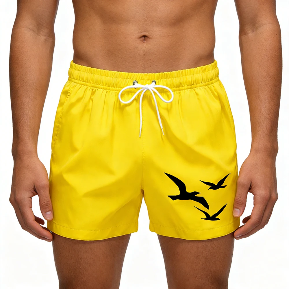 Picture 6: Casual Men's Board Shorts Swimming Trunks Quick Dry Board Shorts Bathing Suit Breathable Drawstring With Pockets Seagull Print