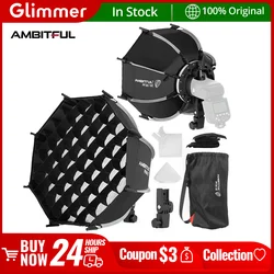 AMBITFUL 30cm PF30 SE 40cm PF40 SE Camera Flash Mini Softbox Portable Octagon Umbrella Softbox + Honeycomb Grid for V1 AD200PRO