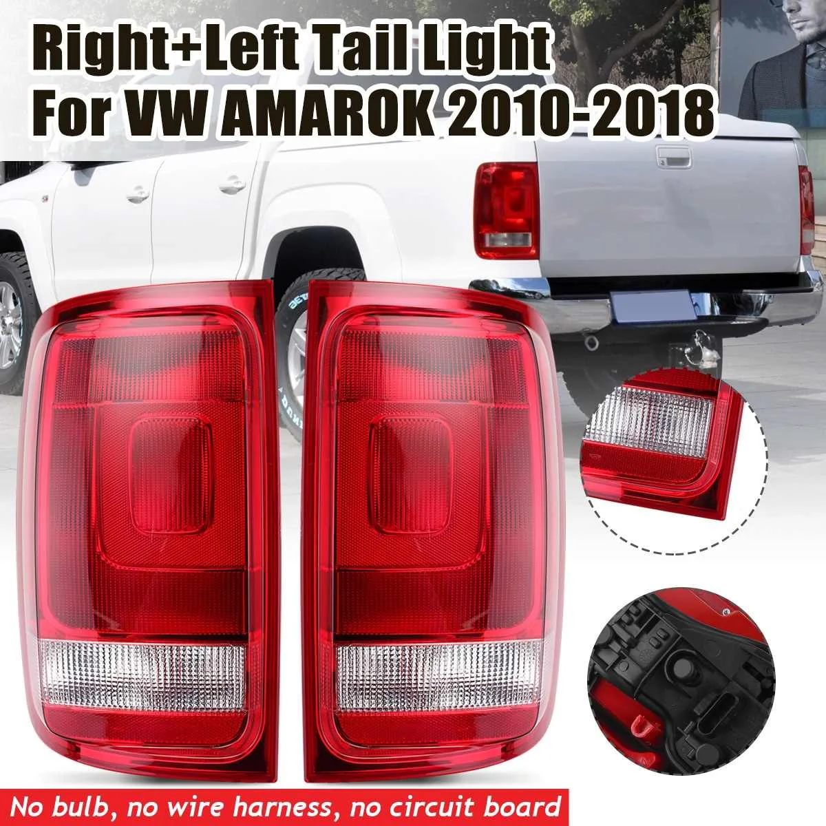 2PCS Car Rear Tail Light Assembly Brake Lamp Signal Warn For VW Amarok 2010 2011 2012 2013 2014 2015 2016 2017 2018 Accessories