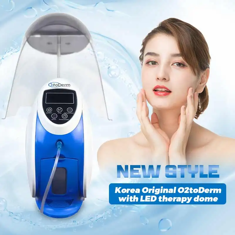 Cúpula de oxígeno con luz LED mejorada, máscara Facial con chorro de oxígeno, terapia, pulverizador, máquina Facial, O2 a Derm, 7 colores