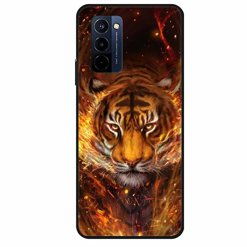 Soft Cover For Wiko 10 Case Soft Black Painted Wolf Tiger FUNDA Coque For Wiko 10 4G Protector Paras for Wiko10 Phone Shells