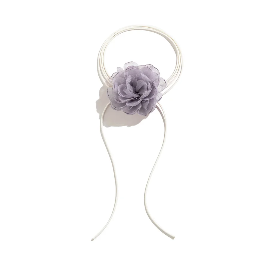 Übertriebene elegante große Rose Blume Schlüsselbein Kette Halskette für Frauen kpop sexy romantische verstellbare Seil Halsreif y2k Accessoires – Detail 15