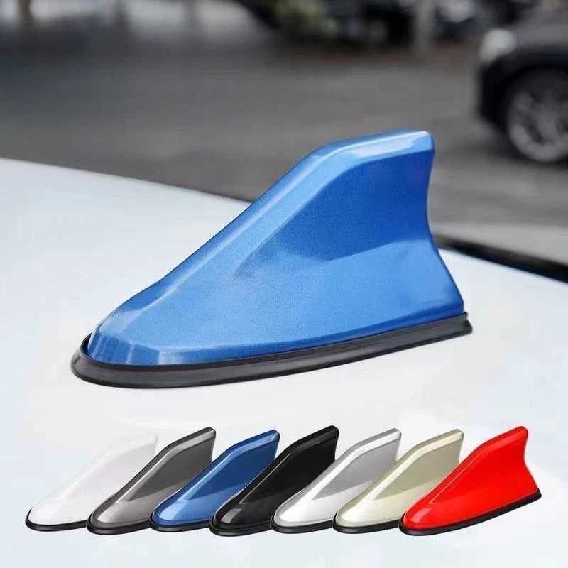 Universal Carbon Fiber Look Car Roof Top Mount Shark Fin Aerial Antenna Toppers Auto Radio AM FM Antenna Signal Amplifier Aerial