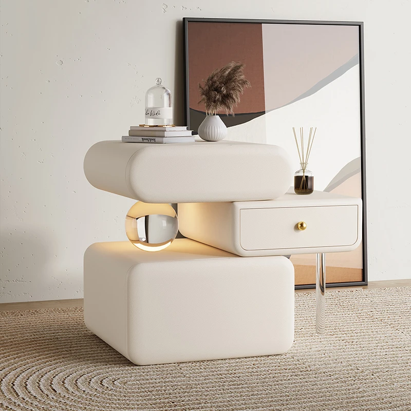 

Creative Unique Bedside Tables Modern Trendy Delicacy Cream Style Nightstand Aesthetic Luxury Mesitas De Noche Bedroom Furniture