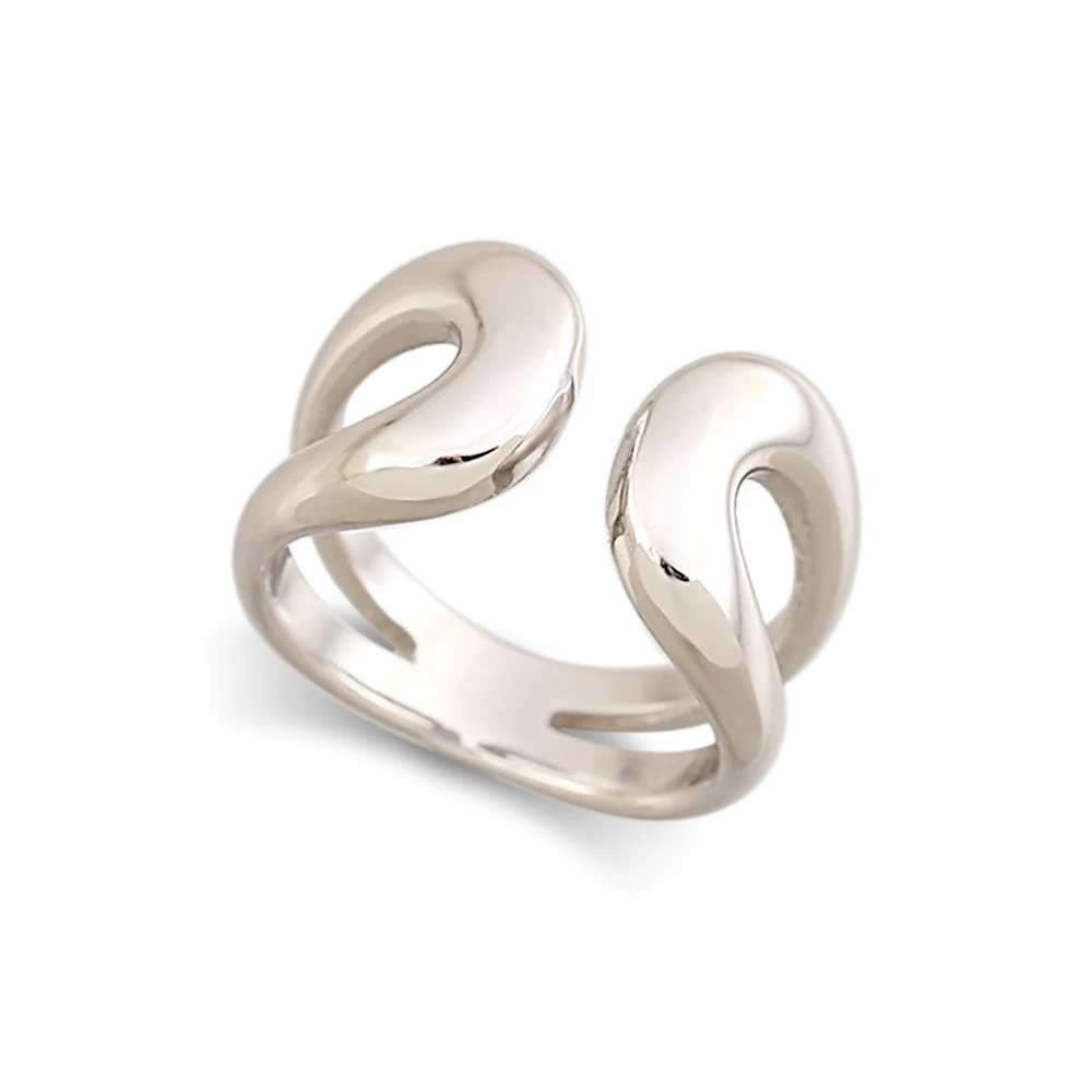 New Arrival Minimalist Stainless Steel Finger Ring for Girls Fashion Adjustable Size Statement Ring Promise Jewelry