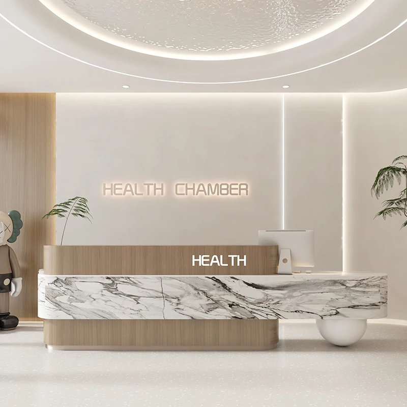 

Luxury Shop Reception Desks Modern Shelves Restaurant Company Desks Unique Salon Drawer Design Escritorio Commercial Furniture