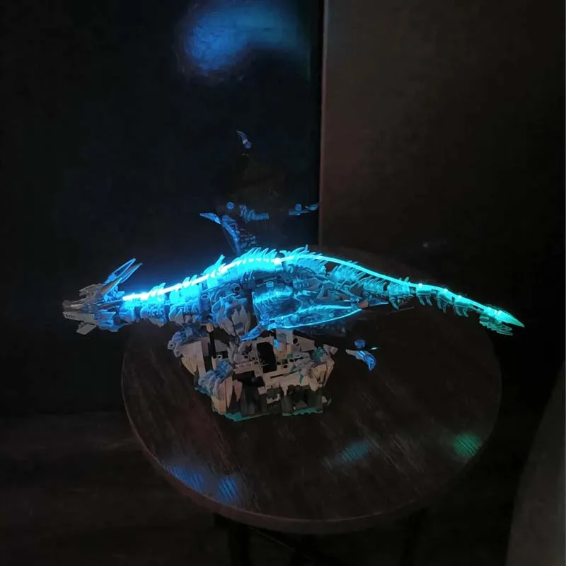 Punk Mechanical The Dark Ice Dragon Figure Toy Dinosaur Assembled Model Toy Multi Part Mobility Desktop Decor Collection Gift