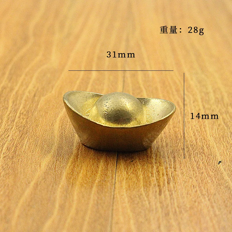 New Brass Solid Jin Yuanbao Figurines Attracting Wealth Copper Ware Jin Yuanbao Gifts Desk Decoration Feng Shui Home Decor