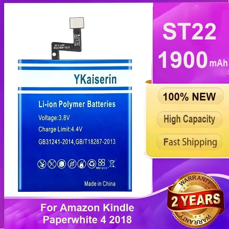 

YKaiserin ST22 1900mAh High Quality Batterij For Amazon Kindle Paperwhite 4 Paperwhite4 2018 Replacement Battery + Track Code
