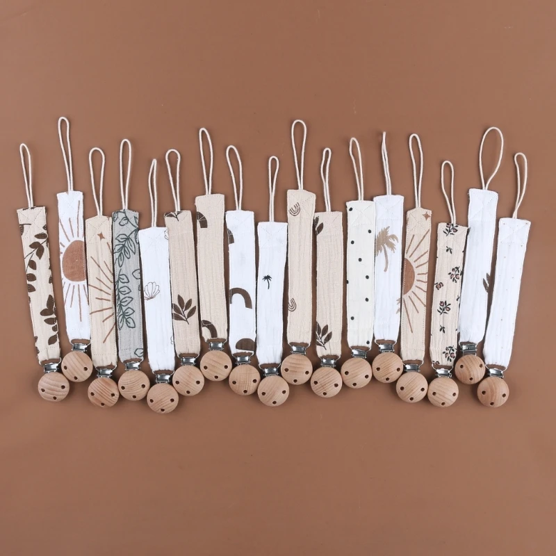 Cotton Baby Pacifier Clip Chain New Newborn Nipple Holder Teether Toys Anti-drop Dummy Soother Chain Clips Baby Shower Gift