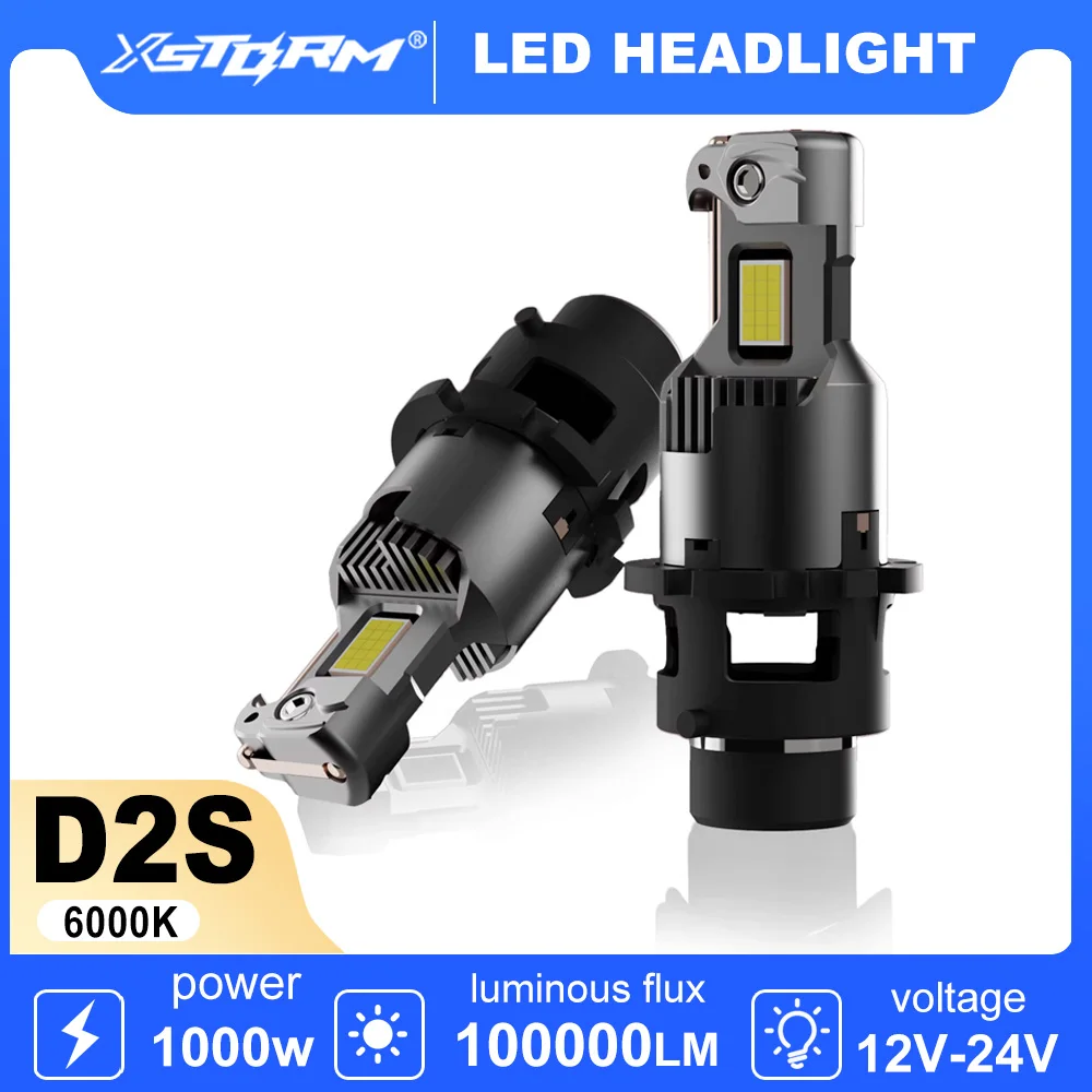 

XSTORM D2S D4S LED Headlight Canbus Car Headlights Bulbs D3S D1S LED Lights High Power 1000W 100000LM Turbo Lamp 6000K Plug&Play