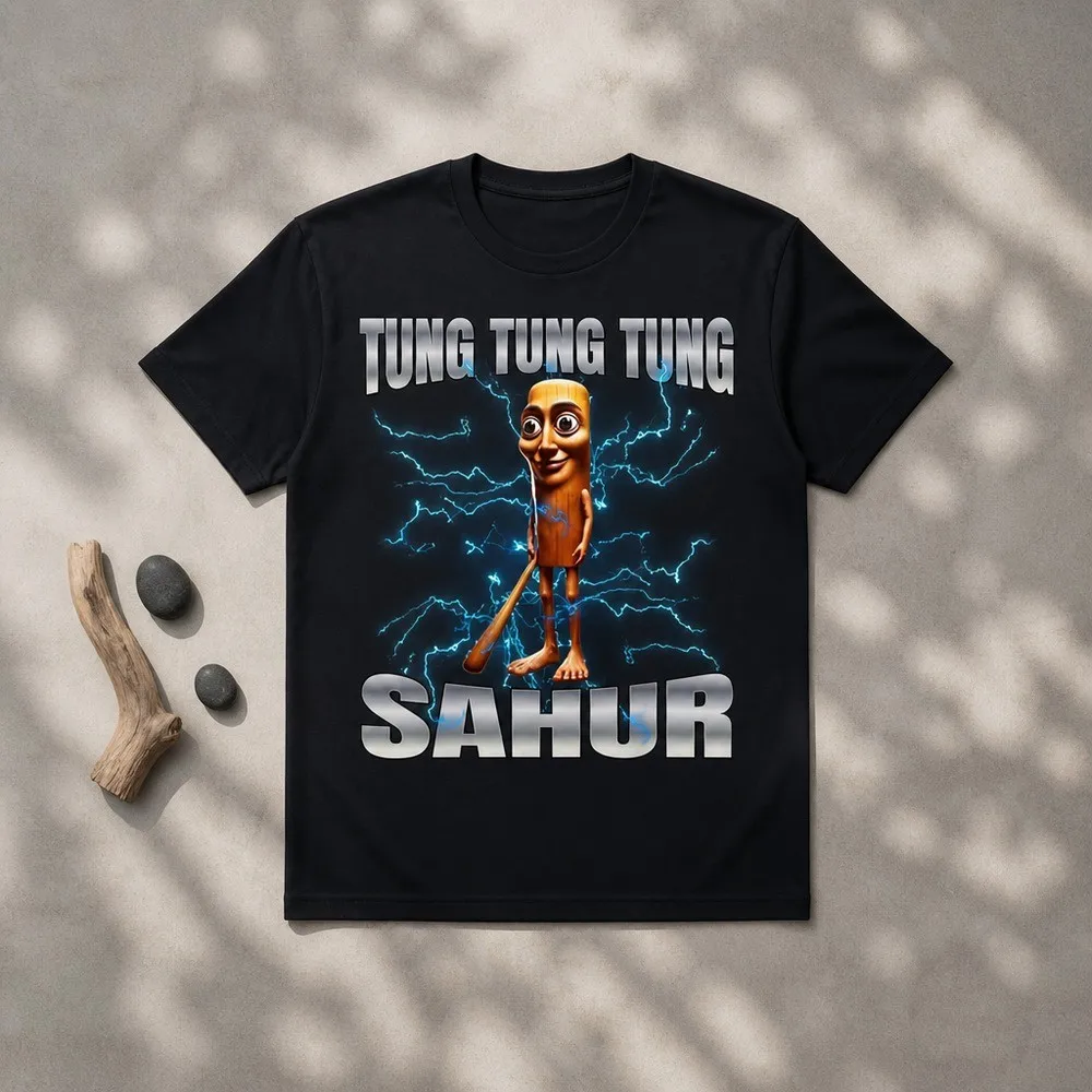 Unisex Graphic T Shirt Featuring Tung Tung Tung Sahur Design Comfortable Trendy Casual Tee
