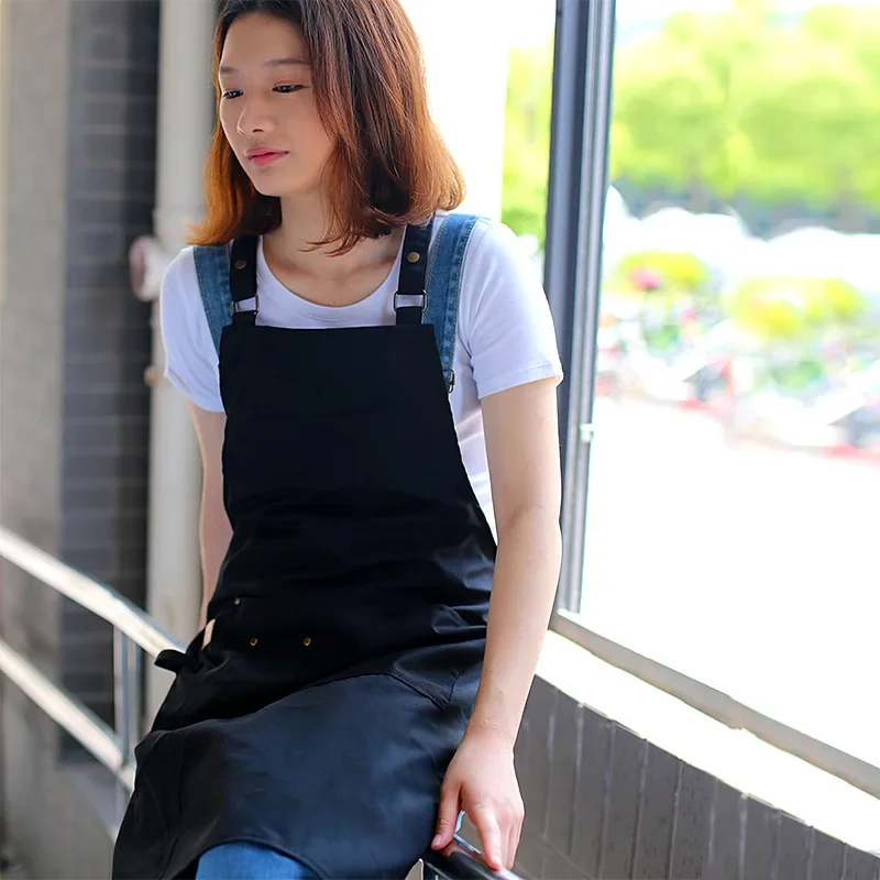 Simple American workwear apron men's and women's one size fits all coffee shop restaurant workwear H3