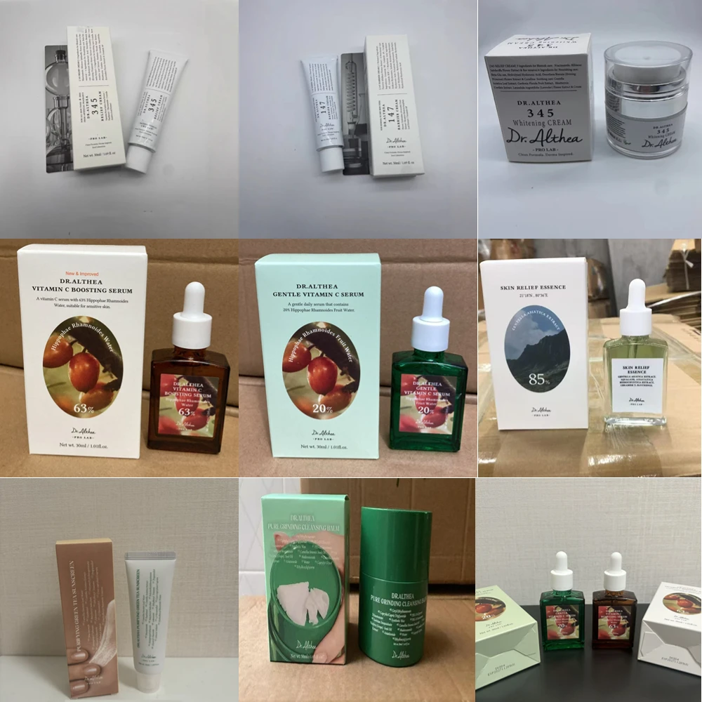 مجموعة العناية بالبشرة الكورية Dr.Althea - 345/147 كريم مضاد للأكسدة، مصل فيتامين C اللطيف، يهدئ الأخضر، العناية بالبشرة المرطبة بالبرتقال