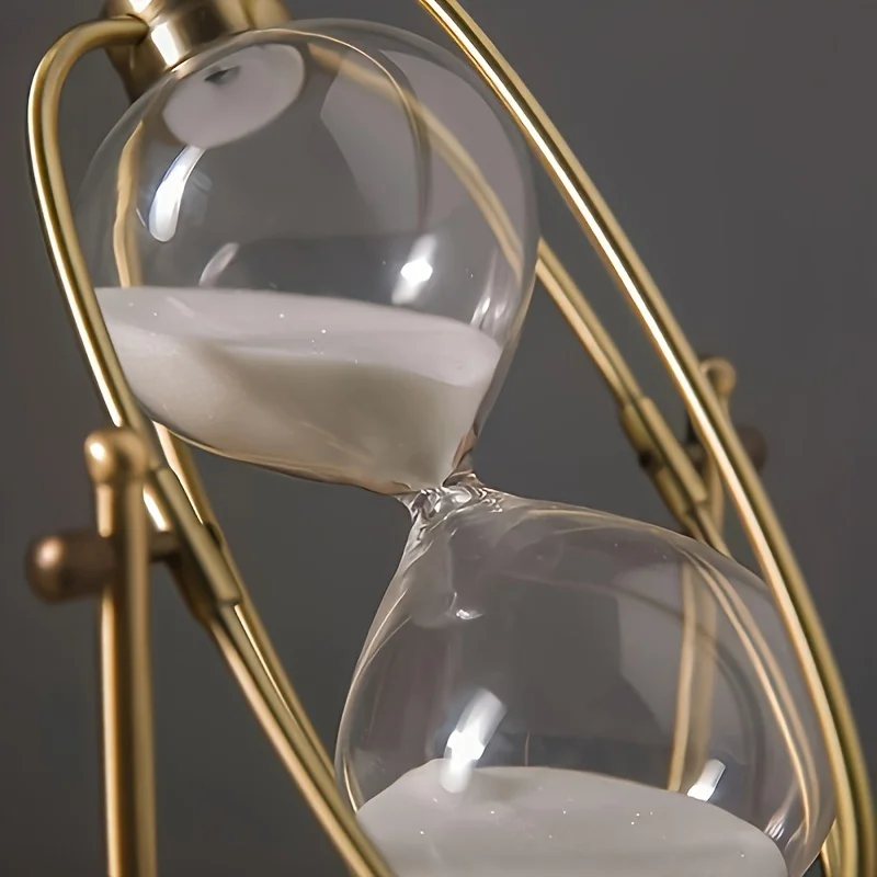Classic Rotating Hourglass Timer Exquisite Glass Home Office Desk Ornament Creative Sand Clock Perfect Gift for Friends