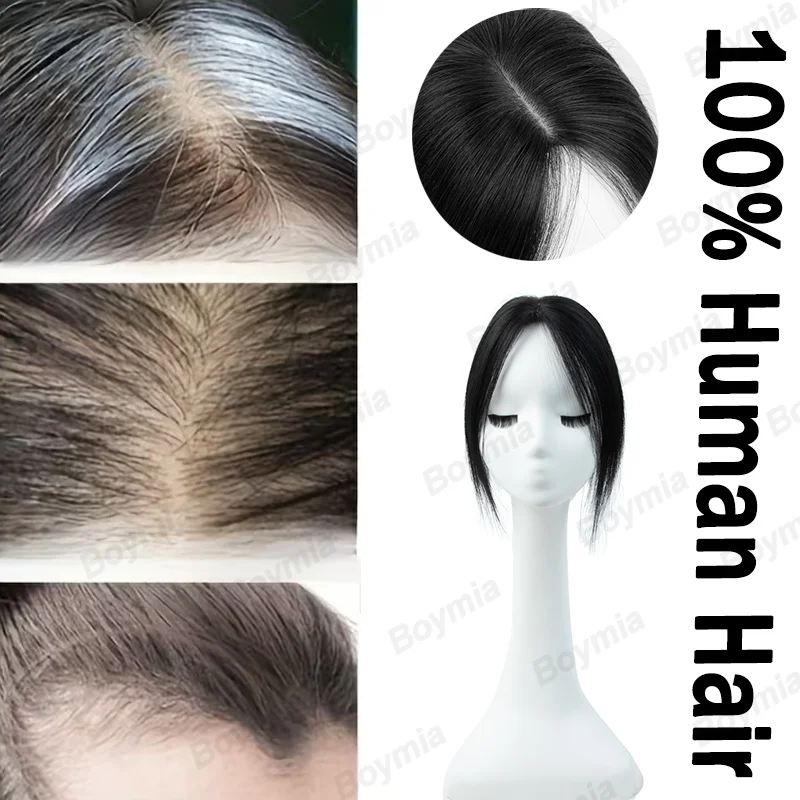 

Seamless Toppers for Women Real Human Hair 7x11 CM Large Base 360° Cover Hairpieces for Women with Thinning Hair Add Hair Volume