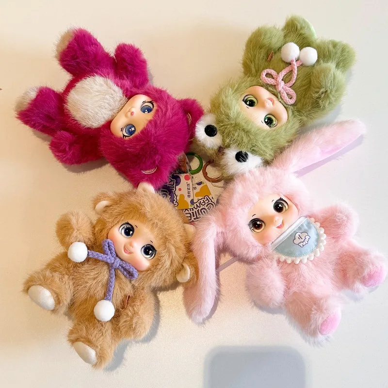 

Высокое качество 15 см Kawaii Bear виниловая плюшевая игрушка для лица, подвеска в виде игрушки в виде животного, кролик, медведь, овца, любители животных, детский подарок