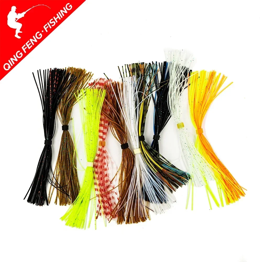 5 Bundles Mix Color BaitFish Silicone Skirts Layers Spinnerbait Buzzbait Rubber Jig Lures Squid Skirts Tying 44pc/bundle