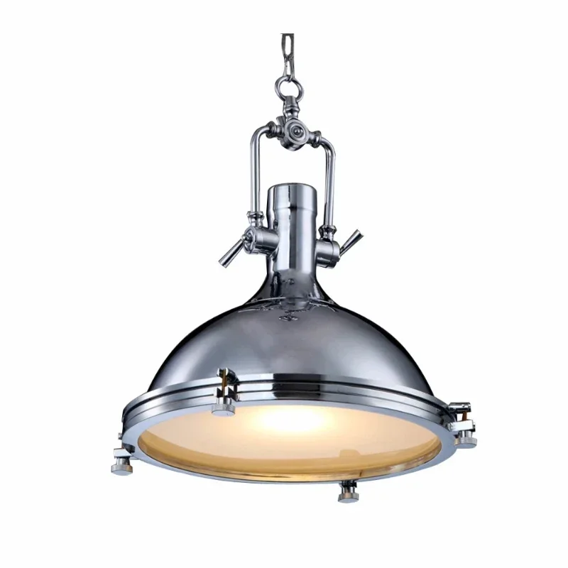 Modern Retro Industrial Loft Pendant Light Vincent Chrome Country Rustic Pendant Lamp Fixture