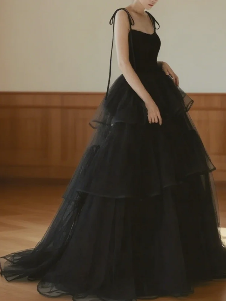 스윕 트레인 샤이니 블랙 오프 숄더 스팽글 레이스 아플리케 라인 웨딩 드레스 맞춤형