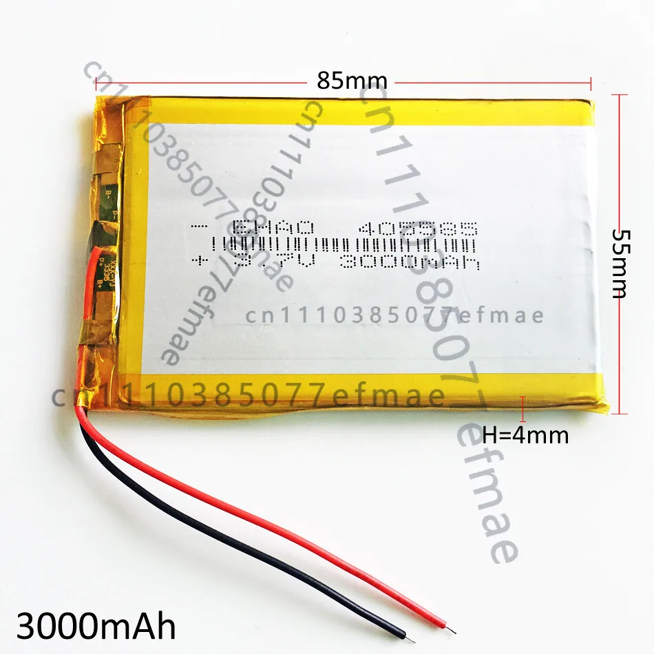 Rechargeable 3.7V 405585 Li Polymer Battery 3000mAh For Tablet Power Bank Learning Machine