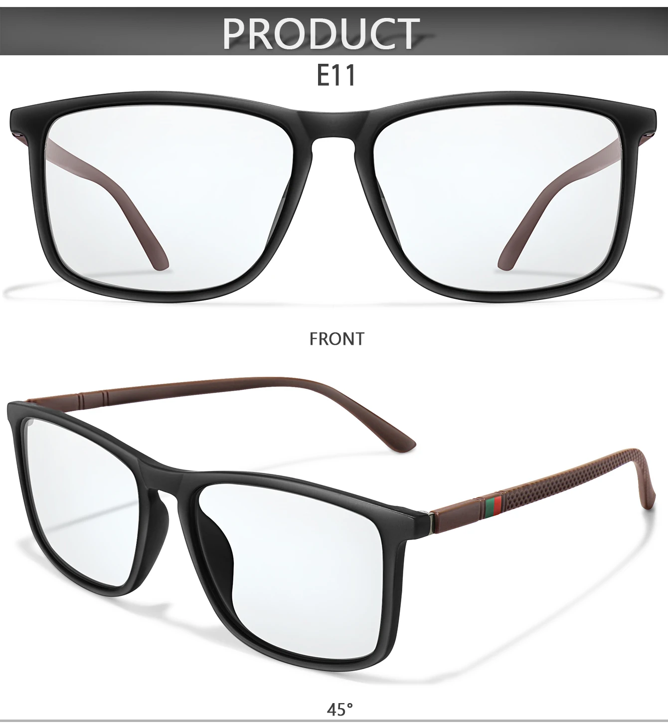 Klassische quadratische photochrome Lesebrille, presbyopische Brille für Männer und Frauen zum Lesen und Surfen im Internet +0 +150 +200 – Detail 5