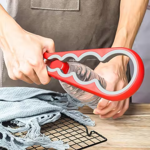 4-in-1 Multi-Function Jar Opener, Bottle Cap Opener with Ergonomic Handle &amp; Non-Slip Grip for Kitchen, Easy Open Stuck Lids