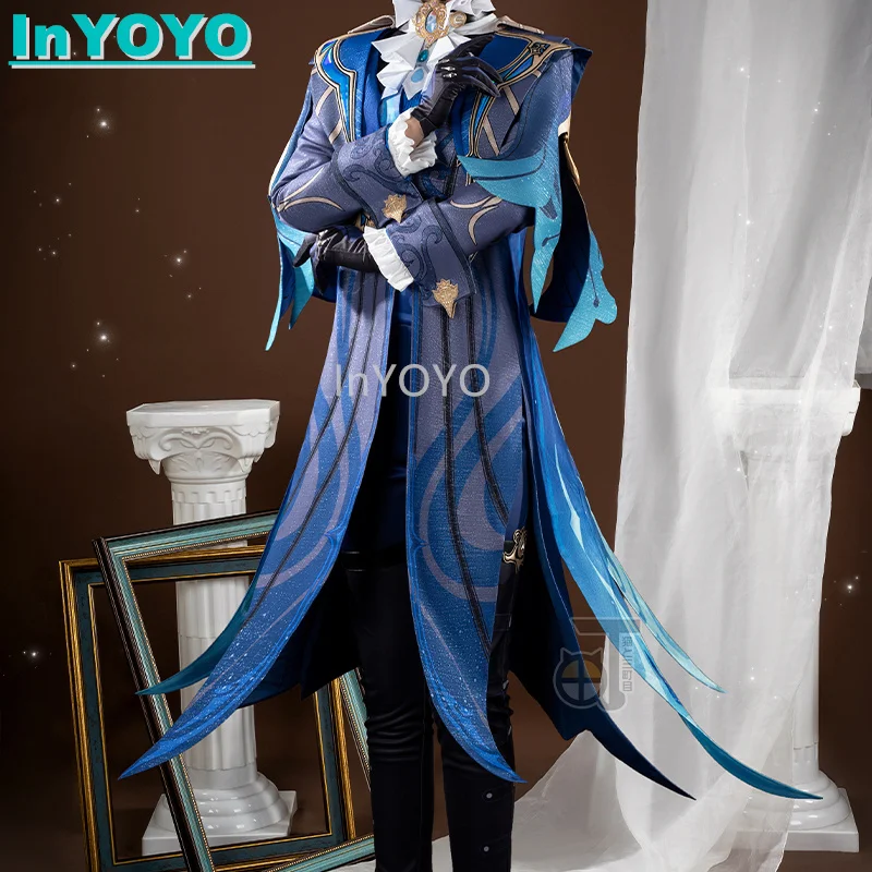 InYOYO Neuvillette Judge Cosplay Costume Genshin Impact Game Suit Noble Handsome Uniform Halloween Carnival Party Outfit For Men