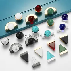 Stylish Agate Jade Furniture Handles Luxury Door Handles for Cabinets and Drawers Wardrobes Dresser Kitchen Hardware