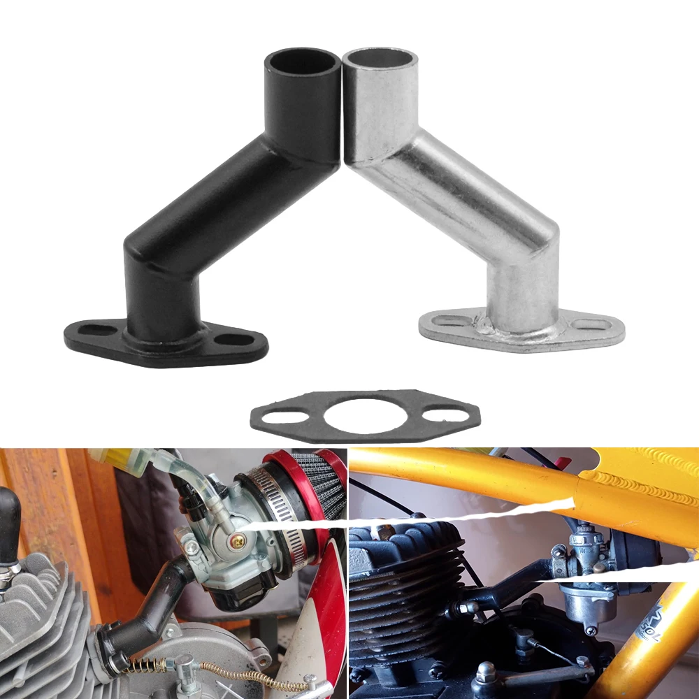 

Bike 40mm Offset Long Intake Manifold W/Gasket For 49cc 60cc 66cc 80cc Motorized Bicycle Carburetor Parts