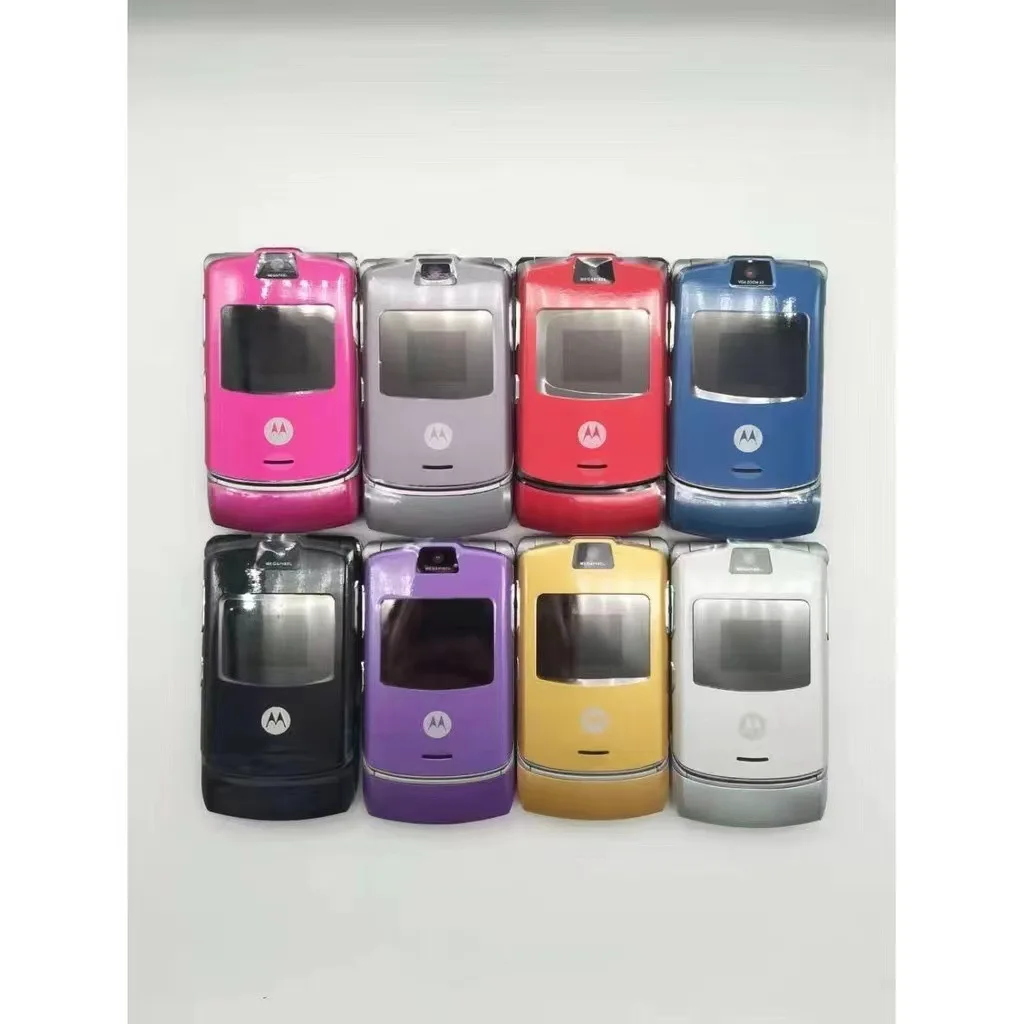 Best Selling Motorola RAZR V3 Original Unlocked Flip Bluetooth Phone Dual Display Advanced Fast Call GSM 850/900/1800/1900