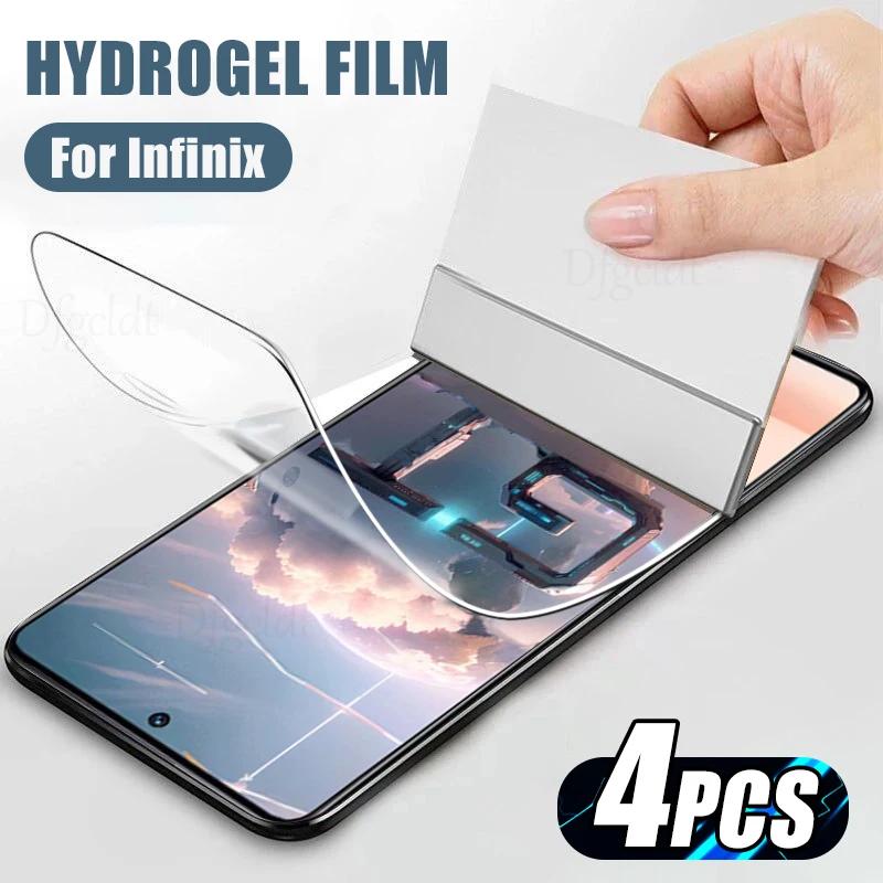 

1-4Pcs Hydrogel Film For Infinix GT 10 Pro Zero Ultra 30 20 5G Screen Protectors Infinix Note 30 VIP Hot 30i 20s 20 Smart 7 6 HD