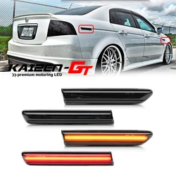 Smoked Lens Front Amber / Rear Red LED Car Bumper Side Marker Lights For 2004-2008 Acura TL Fender Flare Light Turn Signal Light