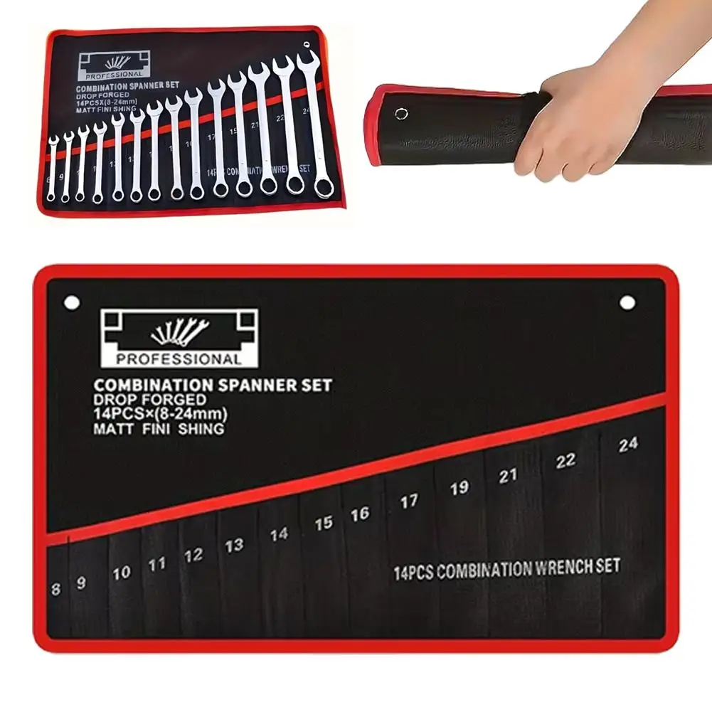 Dual Purpose Wrench Storage Bag With Open Plum Blossom Wrench Storage Bag Multifunctional Tool Kit