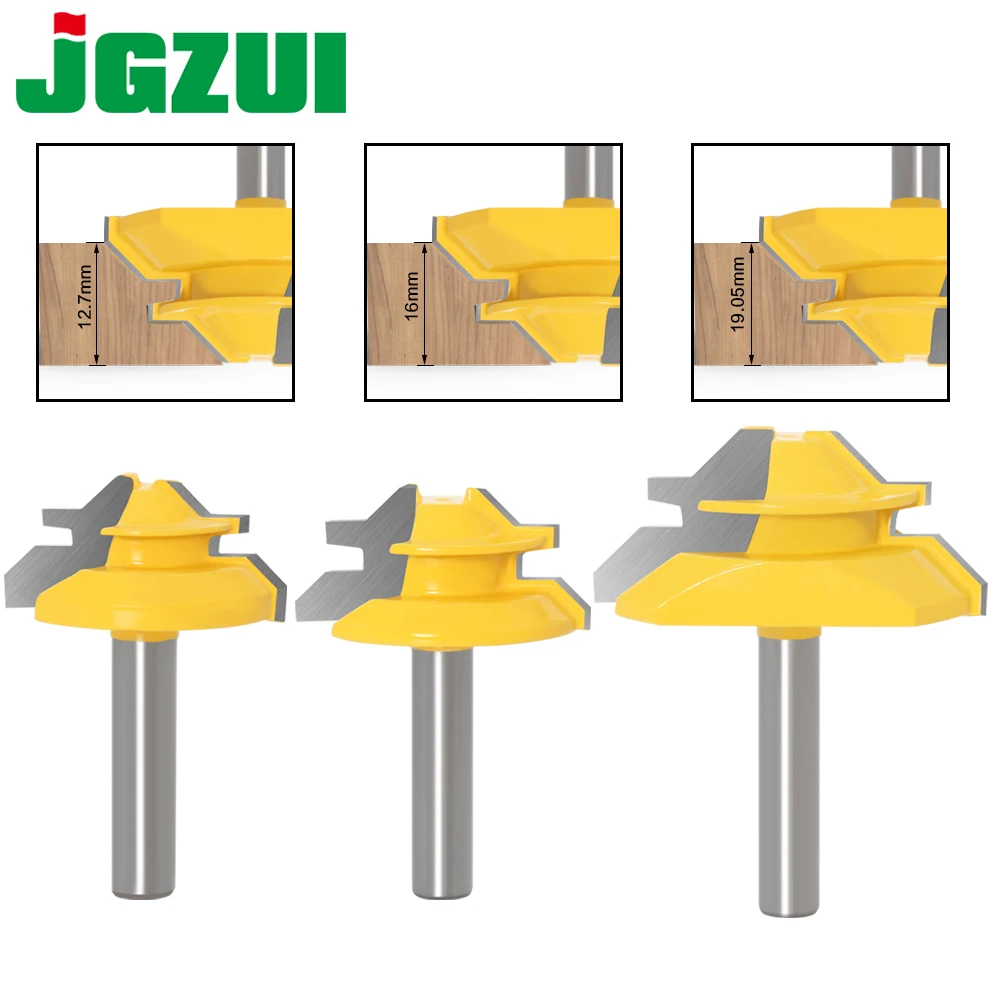 1pc 12mm 8mm Shank 45 Degree Lock Miter Router Bit 1/2 Stock Medium Lock Miter Milling Bit Wood Carving Tenon Knife