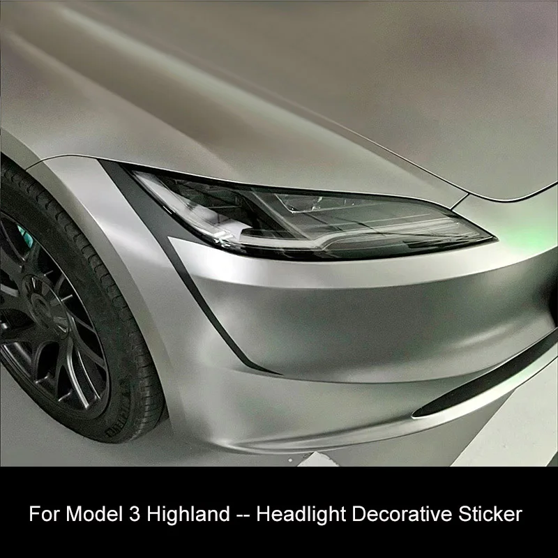 For Tesla Model 3 Highland Headlight Decorative Sticker Model 3+ Lamp Eyebrow Decor Handle Front Bumper Window Protective Film