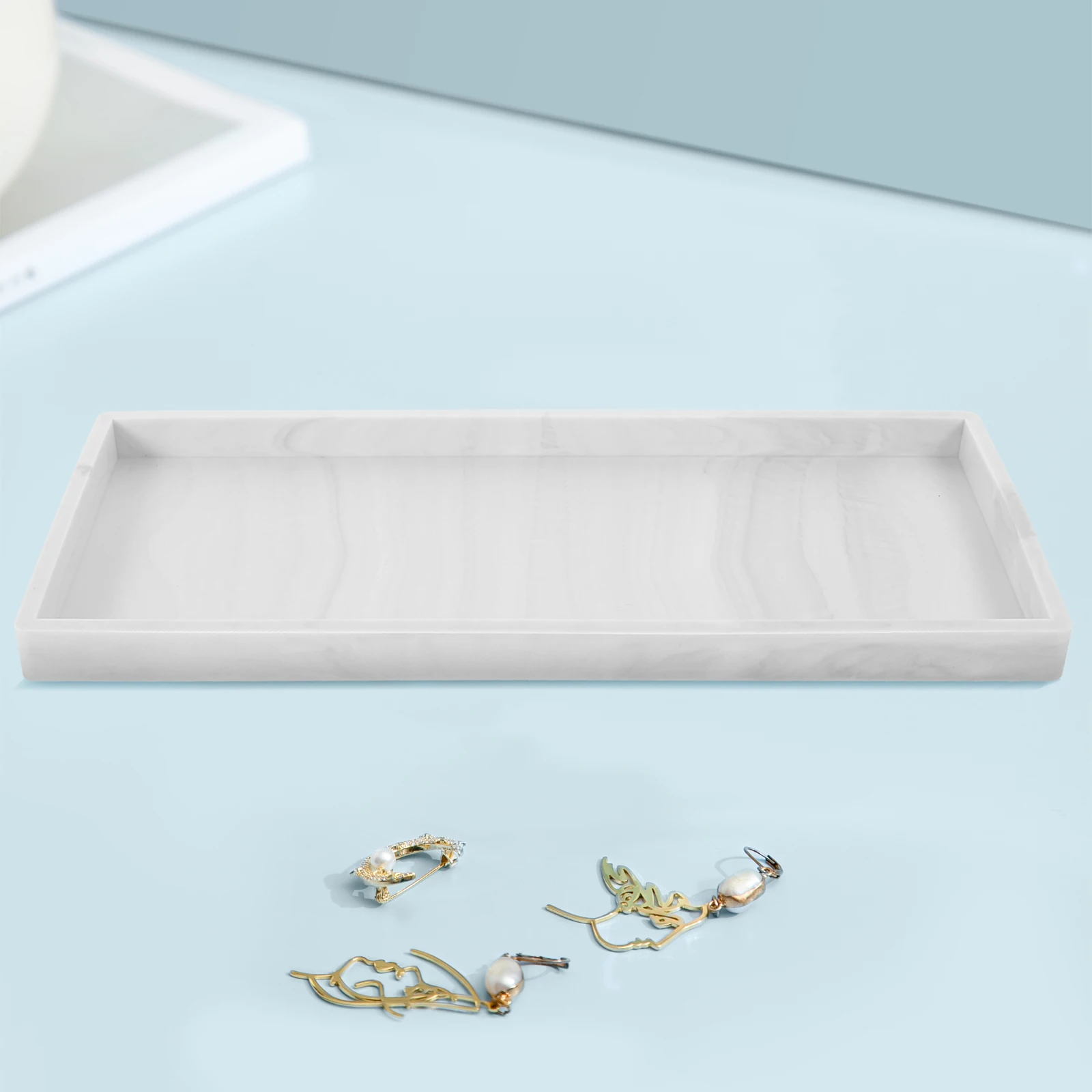 

1pc Silicone Storage Bathroom Vanity Jewelry Organizer Small Countertop Tray For Toilet Tank Sink Drying Mat Household