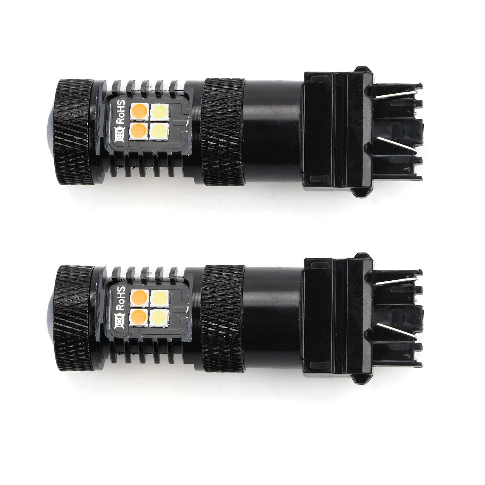 2Pcs 3157 LED Canbus Anti Hyper Flash Switchback White Amber Led Front Turn Signal Lights Dual Color LED Bulbs Car Accessories