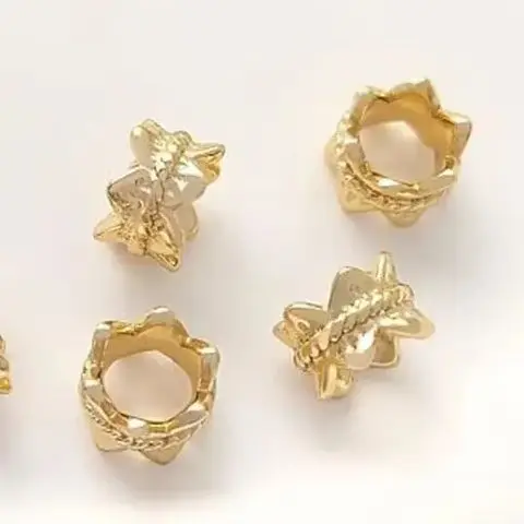 

Copper Bag 14K Gold Openwork Lace Double-sided Receptacle Handmade Beaded Bead-separated Diy Jewelry Accessories C355