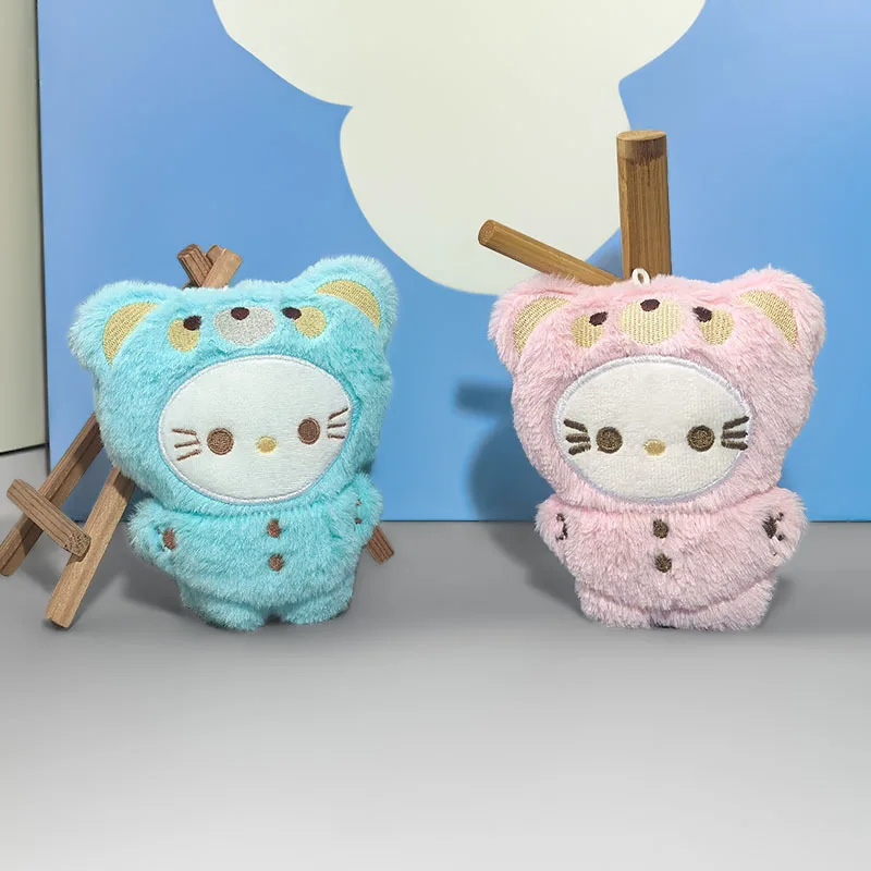 Porte-clés en peluche de dessin animé Hello Kitty Kawaii, jouet sonore à pression créative, sac à dos mignon, pendentif figurine d'action, poupée Kawaii, cadeau d'anniversaire