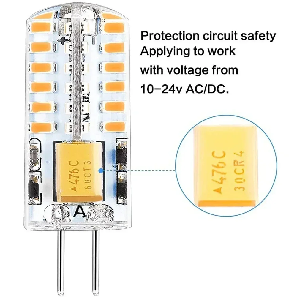 

G4 LED Light Bulbs Warm/Cold White 2700K-6000K 3W Equivalent to 30W Non-Dimmable T3 Halogen Track Bi-Pin Base 12V Lamp 10Pack