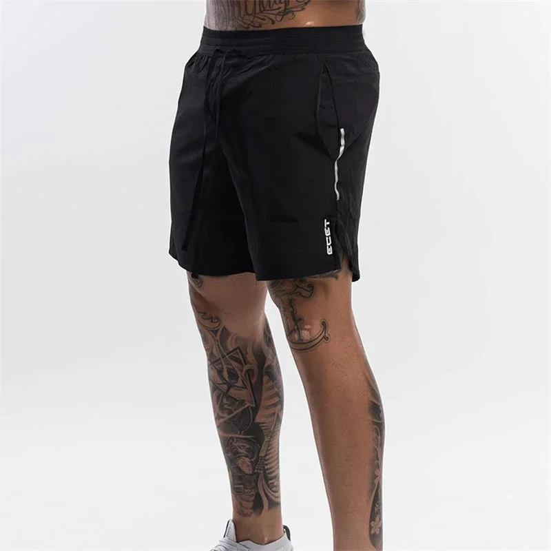 Brand Men Fitness Bodybuilding Gyms Workout Shorts Man Summer Male Breathable Quick Dry Sportswear Jogger Beach Short Pants