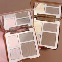 4 Color Grooming Contour Shadow Bronzer Matte Shimmer Brighten Sculptor Contouring Shading Contour Face Palette Powder Pale