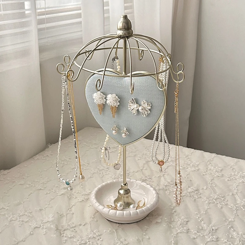 Rotatable Jewelry Display Stand Removable Earrings Display Stand Portable Bracelet Organizer Container Women's Trinket Rack