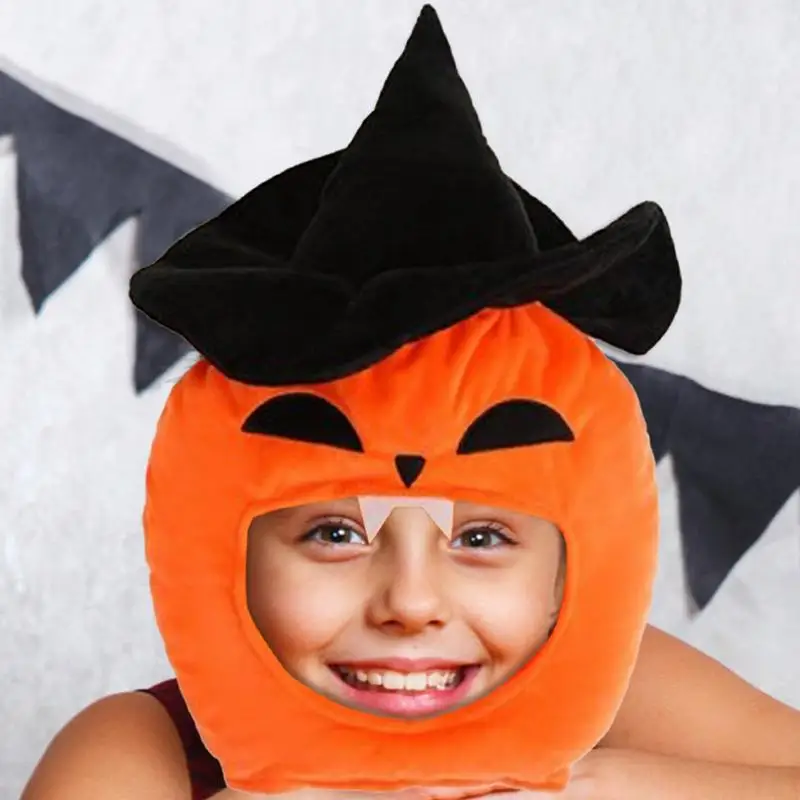 Halloween Pumpkin Hat Funny Pumpkin Wizard Hat Halloween Beanie Hat Comfortable Cosplay Hat Halloween Wizard Hat for Women Men