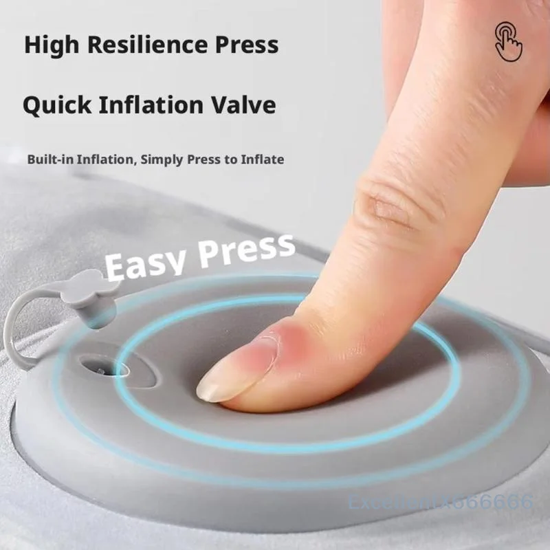 Press Type Inflatable Foot Rest Cushion Adjustable Firmness Portable Footrest for Car Travel Camping Office Use